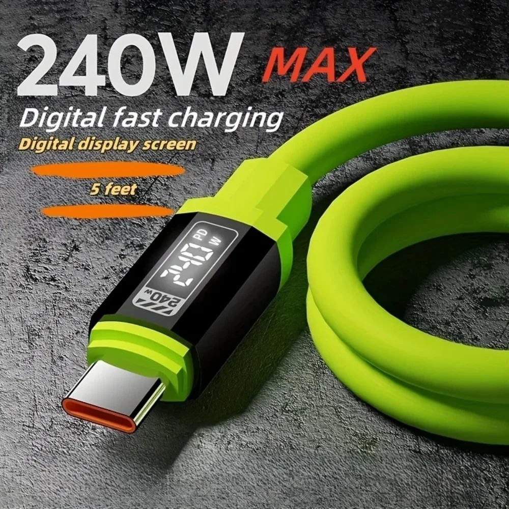 240W 0.3m/1m/1.5m/2m Quike Charging USB Type-C To Type-C Data Cable USB A to Type-C For iPhone Huawei Xiaomi Samsung Charge Cord 1