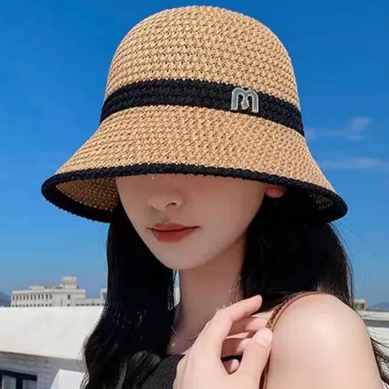 햇빛가리개 어부 모자, 여름 여성 남성 레터, 다목적 캐주얼 모자, 야외 통기성 편안한 모자, 패션 액세서리