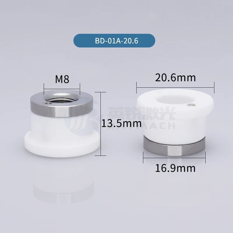 Porte-buse Céramique Pour Tête De Découpe Laser Bodor - Diamètre 20.6mm, Filetage M8 - Neuf
