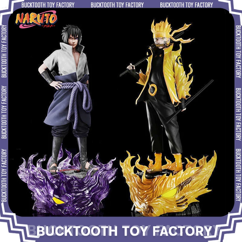 

38cm Naruto Anime Figure Uzumaki Naruto Uchiha Sasuke GK Figurine PVC Statue Model Doll Figures Collectible Desktop Ornament Toy