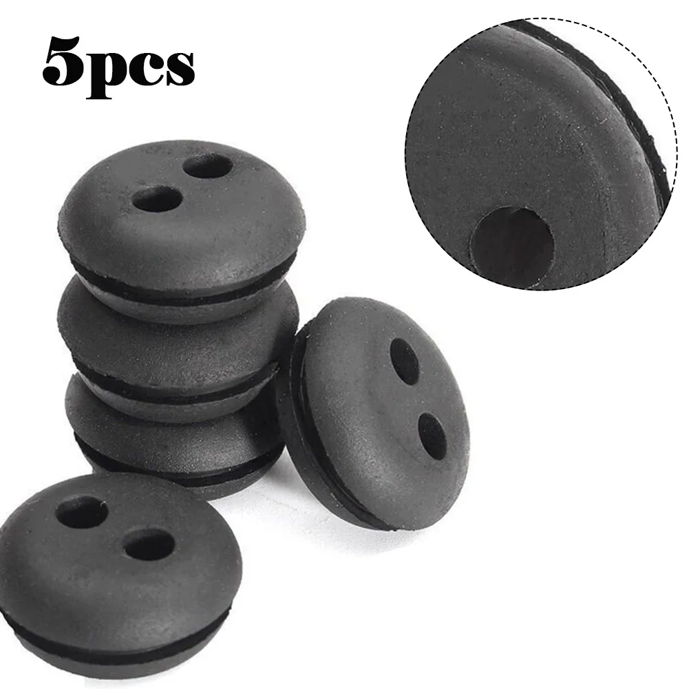 

5/10pcs 2-Hole Black Rubber Fuel Gas Tank Line Grommet For Home Trimmer Brush Cutters Lawn Mower For Husqvarna Garden Tool Part