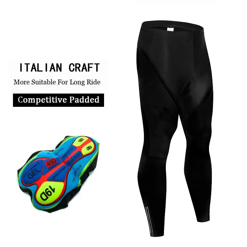 All black Summer Cycling Bib Shorts Breathable MTB Bicycle Cycling Long Pants Bike Shorts Men Bicycle Long Bib Pants Quick Dry