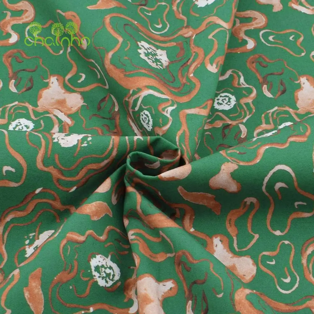 Chainho,Digital Printed Plain Weave Poplin Cotton Fabric,DIY Quilting Sewing Patchwork Cloth,Abstract Pattern,3 Sizes,15PC122