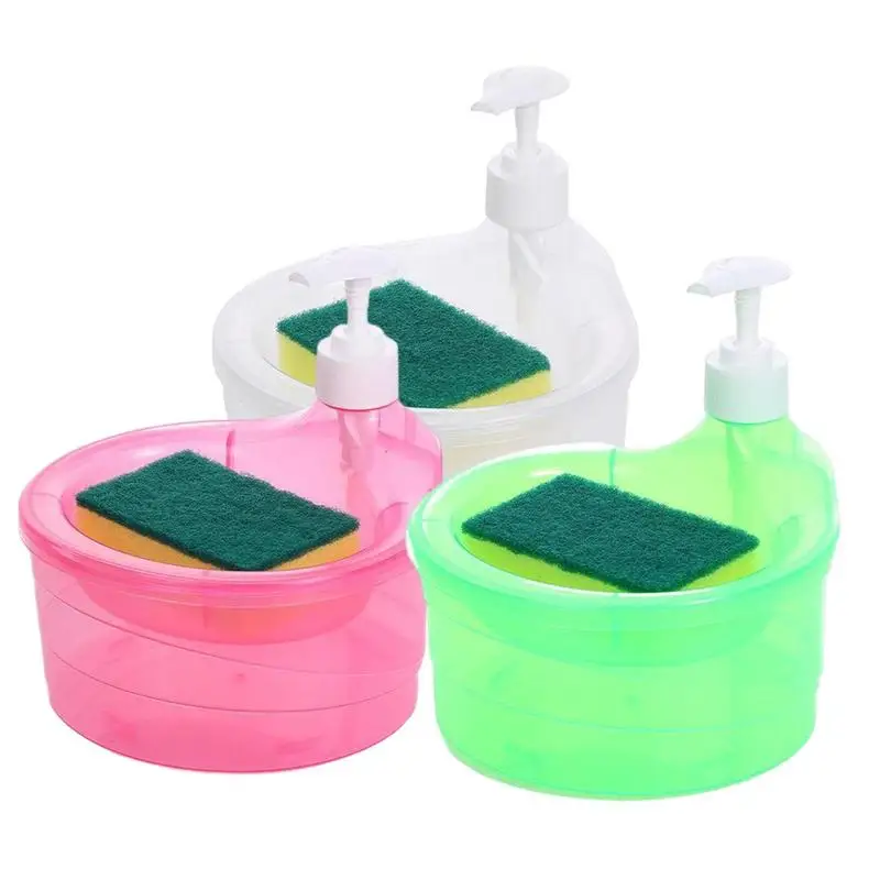 Dishwashing Liquid Automatic Dispenser Portable Soap Liquid Adder Kitchen Detergent Press Box Sponge Soap Kitchen Tools
