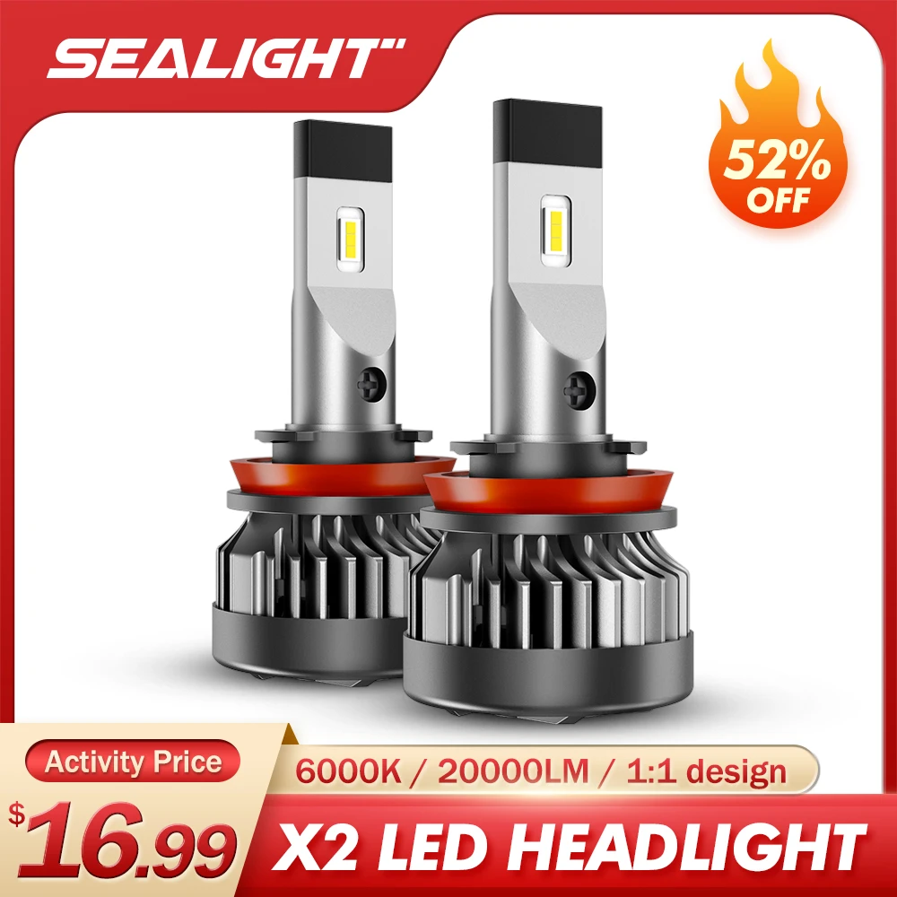Sealight X2 Led Headlight H4 H7 H8 H9 H11 9005 9006 H7 100w 6000k Hi/lo