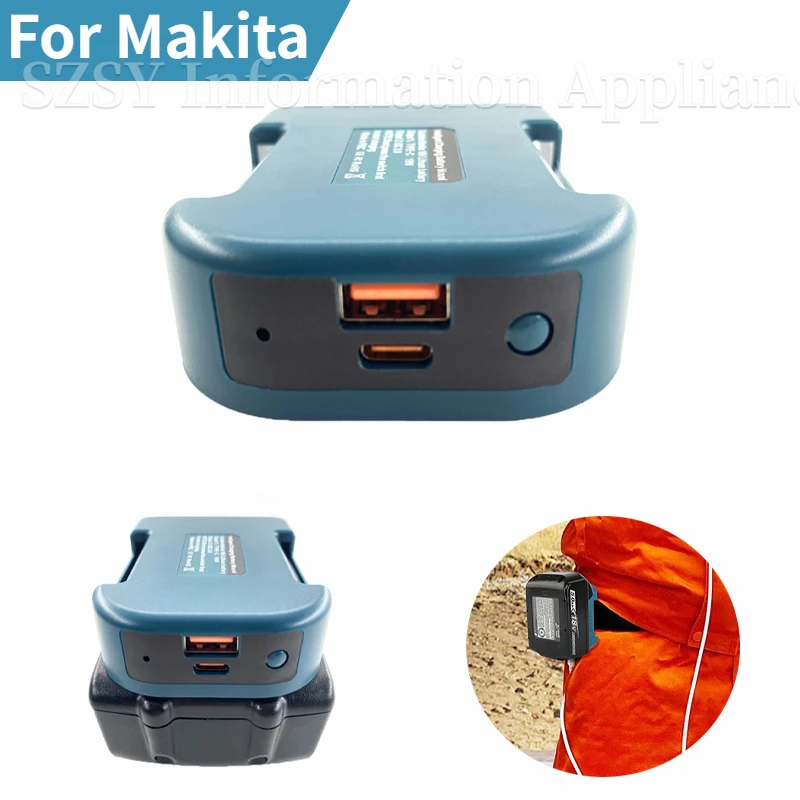 Makita 18V 리튬 이온 배터리용 배터리 어댑터 충전기 어댑터, USB c타입 충전, 배터리 홀더 브래킷 하우징 ...