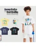 Fashion Kids Tees Boys Clothes 2025 Summer New Tops Shirt Cartoon Letter Printing T-shirt Children's Clothing Teen Casual Wear 1