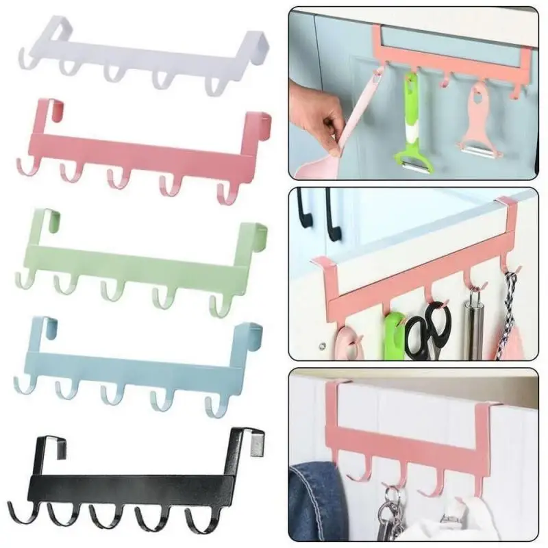 

Hooks Over The Door Home Bathroom Organizer Rack Clothes Hat Towel Hanger Bathroom Kitchen Accessories Door Hang