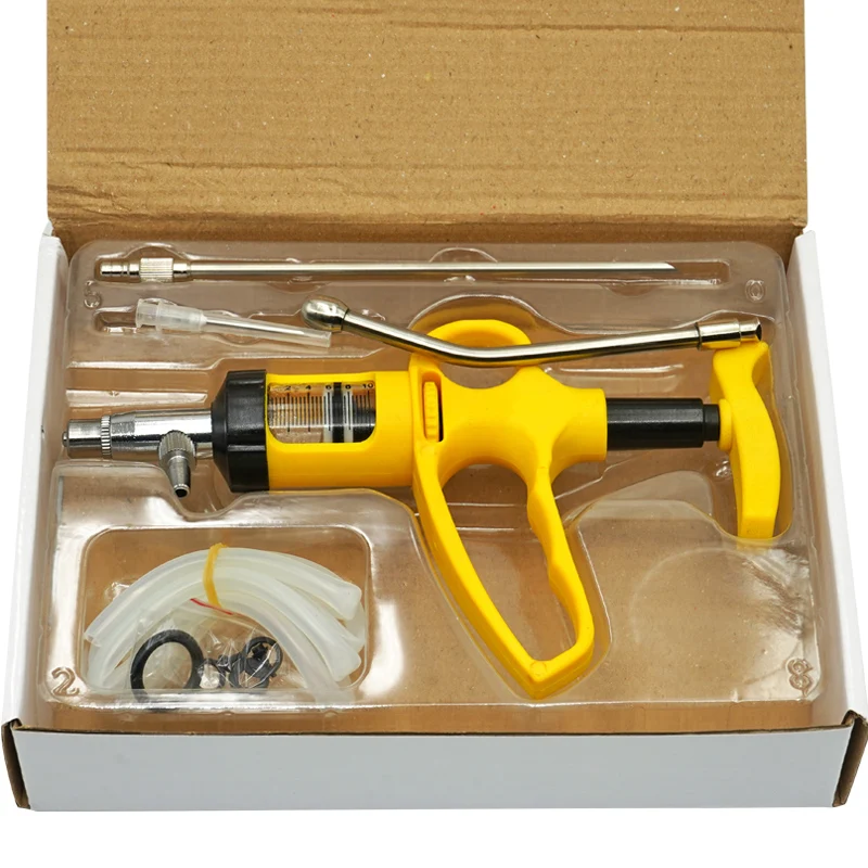 5Ml/10Ml Cattle Injector Animal Husbandry Ducks Pig Oral Pour On Livestock Drench Continuous Syringe Vaccine Chickens Sheep Disposable Plastic Syringe