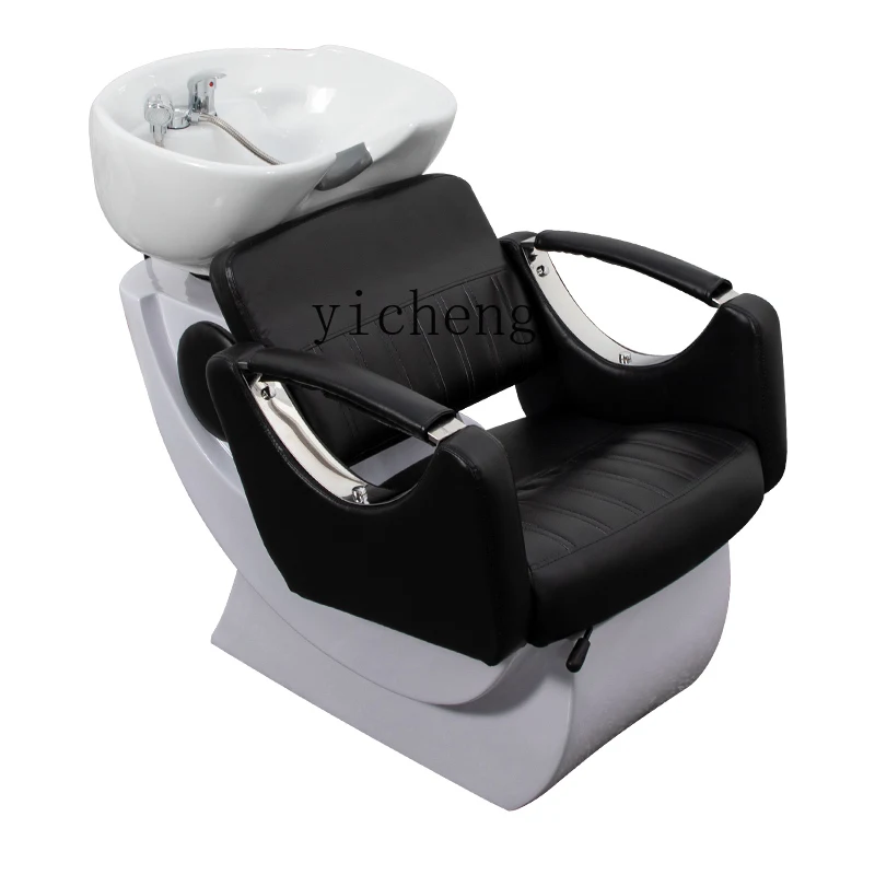 

YY Hair Wash Recliner Salon for Hair Salon Ceramic Basin Deep Basin Flushing Bed