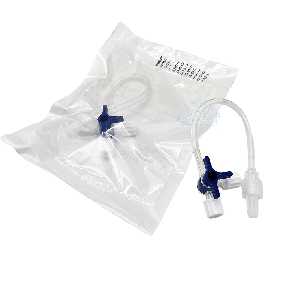 Pet Use Disposable Medical Three-way Stopcock Extension 10cm Tube Iv Injection Luer Valve Connections 2PCS/5PCS disposable infusion needle disposable artificial insemination tube pet nasogastric feeding tube