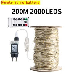 Enchanting LED Silver Wire Fairy Lights - 100M/200M for Magical Celebrations and Decor (200M 2000LEDs)