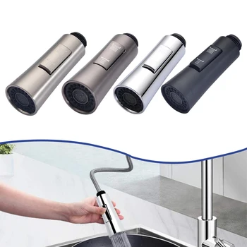 Shower Nozzle for Kitchen Tap Faucet with Easy to Use Design ABS Material G1/2 Connection Size Silver/Black/Brushed/Gray 1