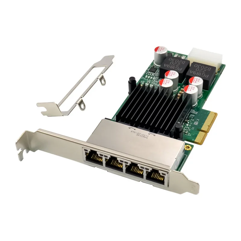 PCIe X4 I350AM4 4포트/PoE+ 산업용 카메라 비전 수집 카드 이더넷 10/100/1000Mbps 재고 있음