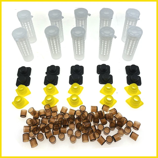 Apikultúra Készlet 10Db Protection Cover Cage És 120 Ppc Barna Cellás Műanyag Méz Olasz Méhek Mezőgazdasági Eszközök