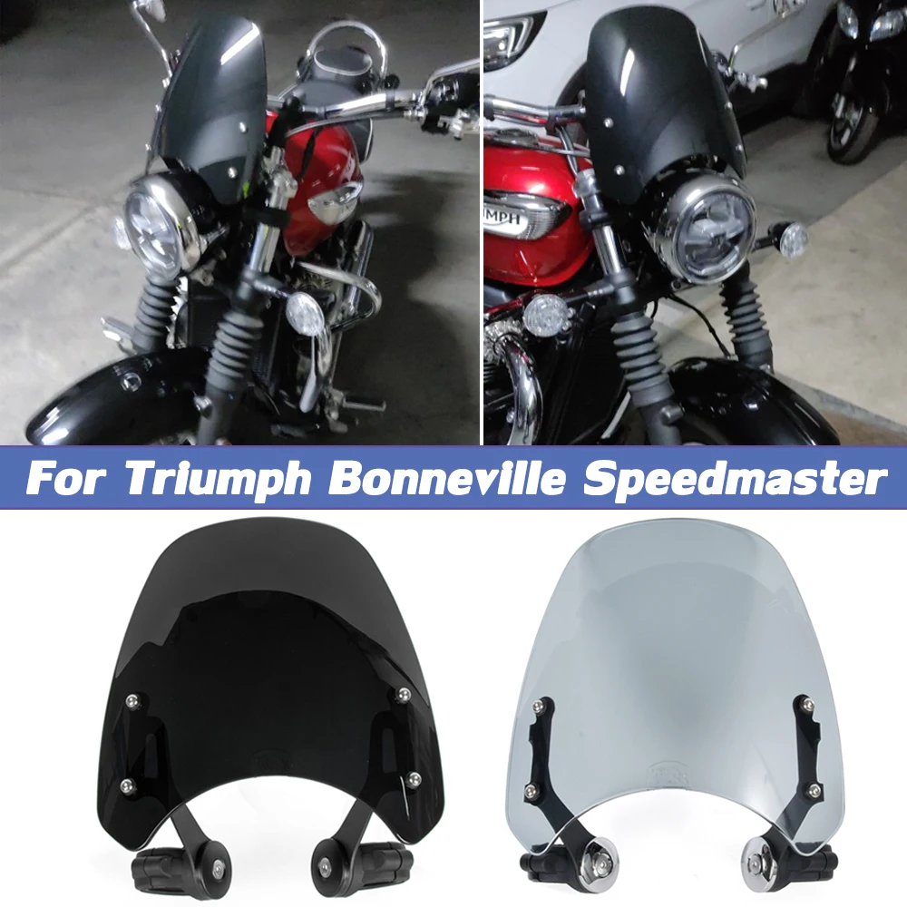 MotorcycleWindshieldWindscreenFlyscreenWindDeflectorForTriumphBonnevilleSpeedmaster