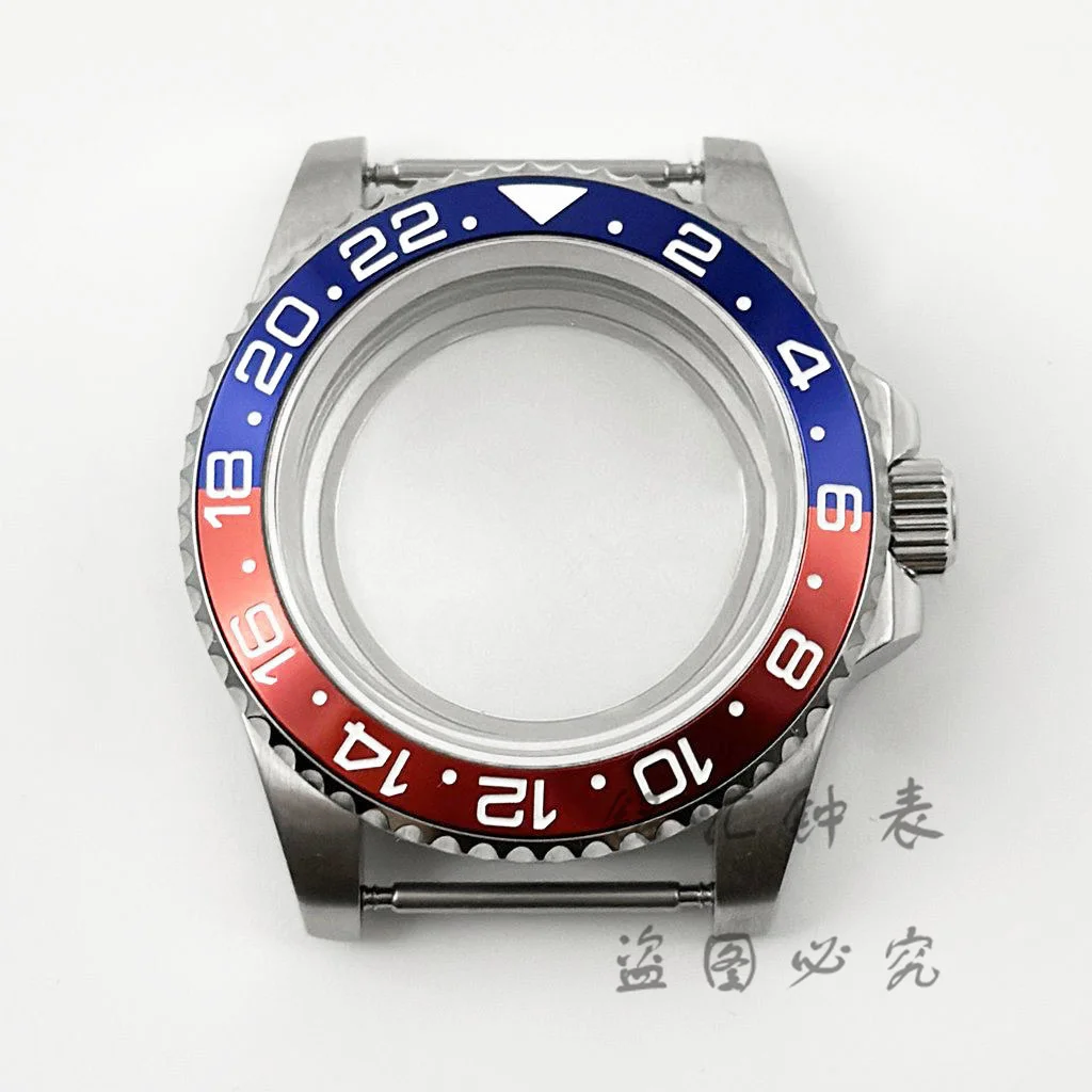 High-Quality 40MM GMT Watch Case with Aluminum Bezel, Stainless Steel Finish