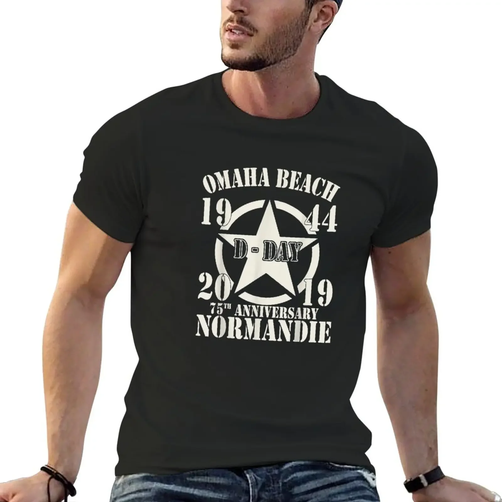 

Omaha Beach D-Day 75th Anniversary T-Shirt quick drying new edition boys whites tops t shirt men