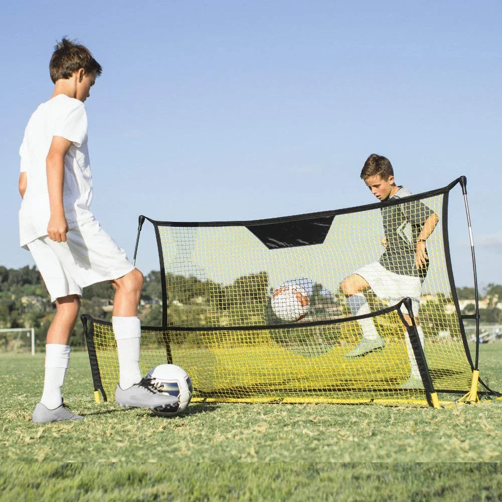 Soccer Training Aid Set Football kick ball Equipment Portable Football Training Double Rebounder Mesh Net Disassembl