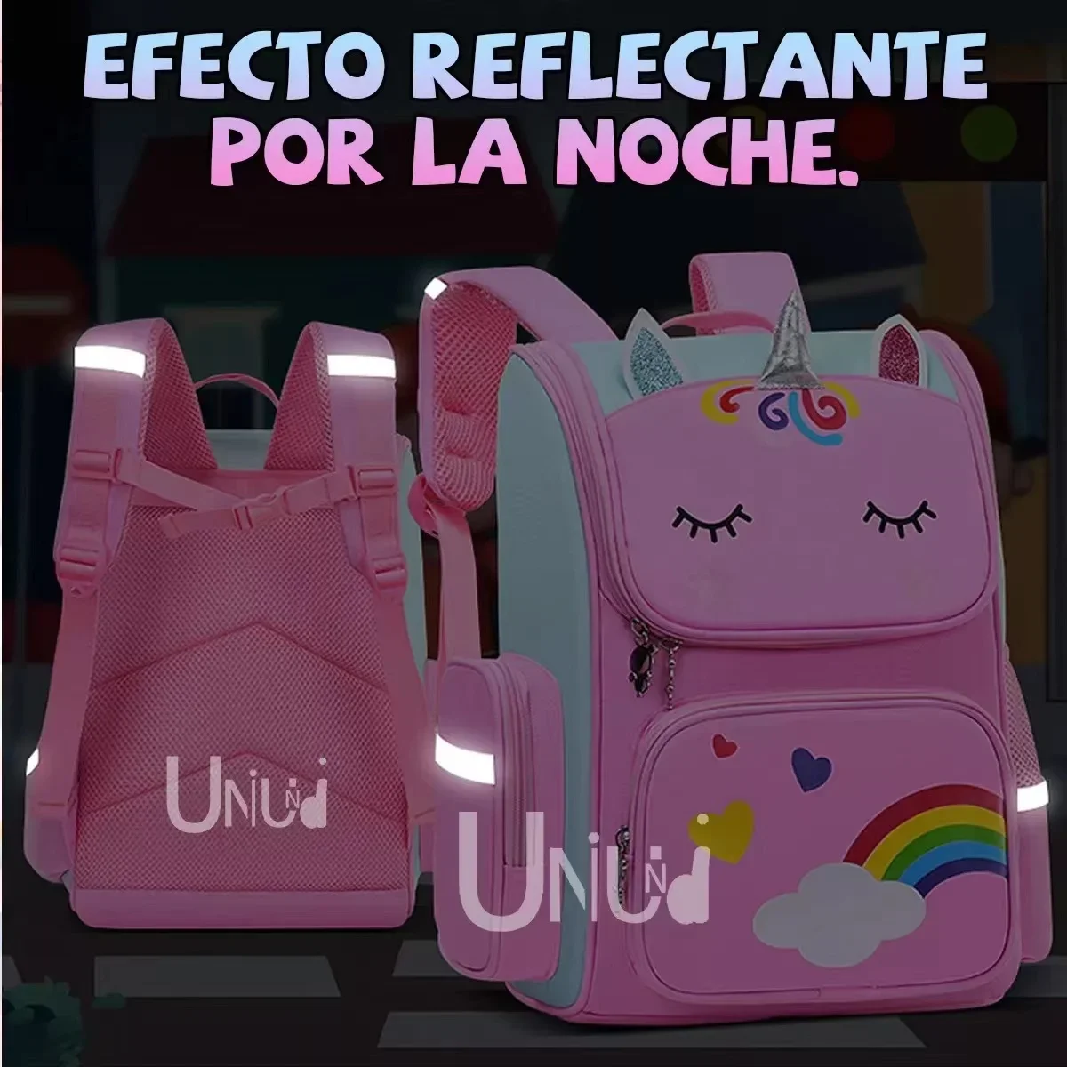 Unicorn primary school students cartoon schoolbag pink blue children's schoolbag kindergarten schoolbag boys girls