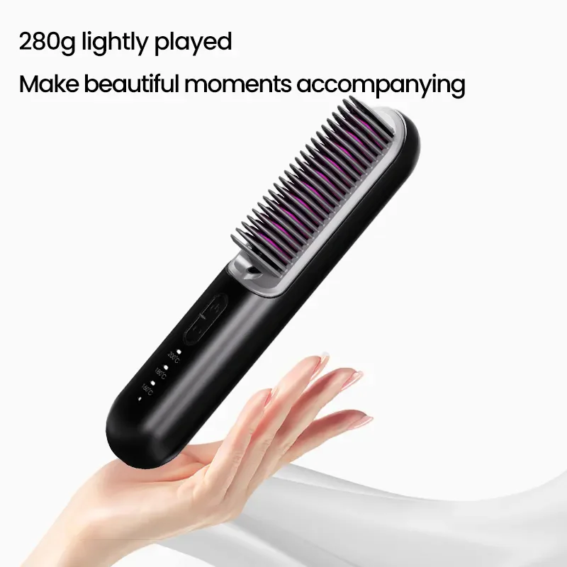 Professional Travel Electric Hairdressing Brushes Mini Wireless Comb Hair Straighteners Smoothing Brush Styling Tool