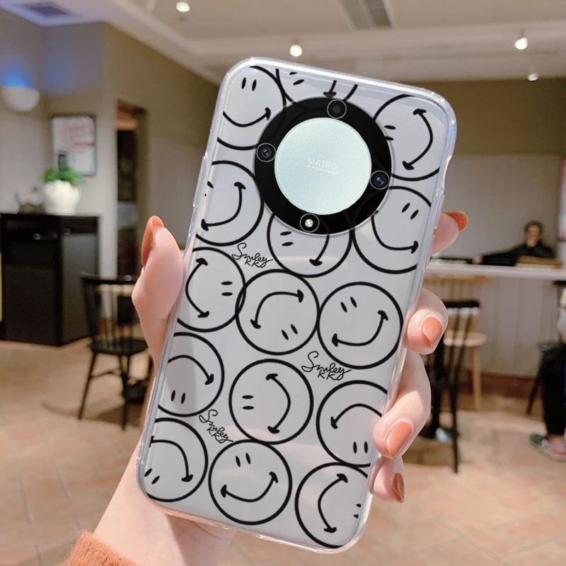 Clear Shockproof Silicone Case with Cute Cat Design - Transparent Cover