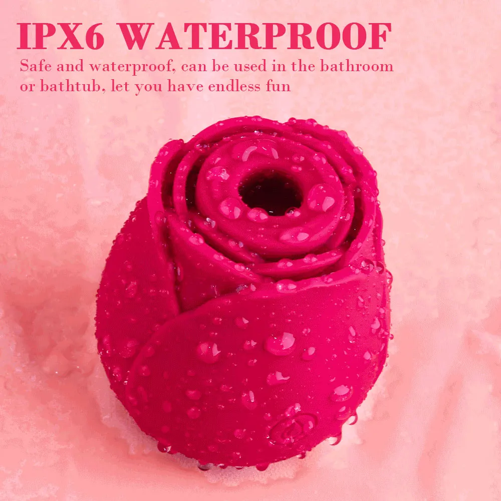 Rose Shape  Sucking Vibrator Intimate Nipple Sucker Oral Powerful Licking Clitoris Stimulation Massager_voghion.com