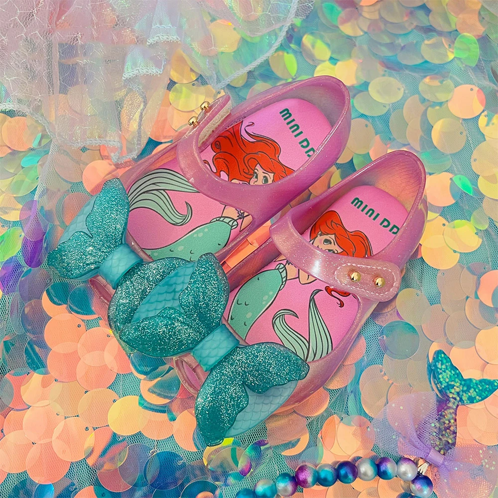 New Summer Girls' Sandals Children's Jelly Shoes Casual Soft Sole Anti Slip Beach Shoes Fashion Princess Sandals