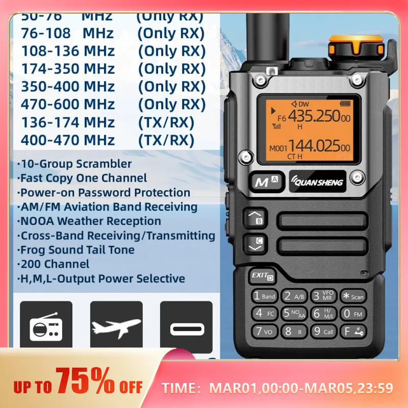 Quansheng UV K5 (8) Walkie Talkie Portable Am Fm Two Way Radio Commutator Station Amateur Ham Wireless Set Long Range Receiver