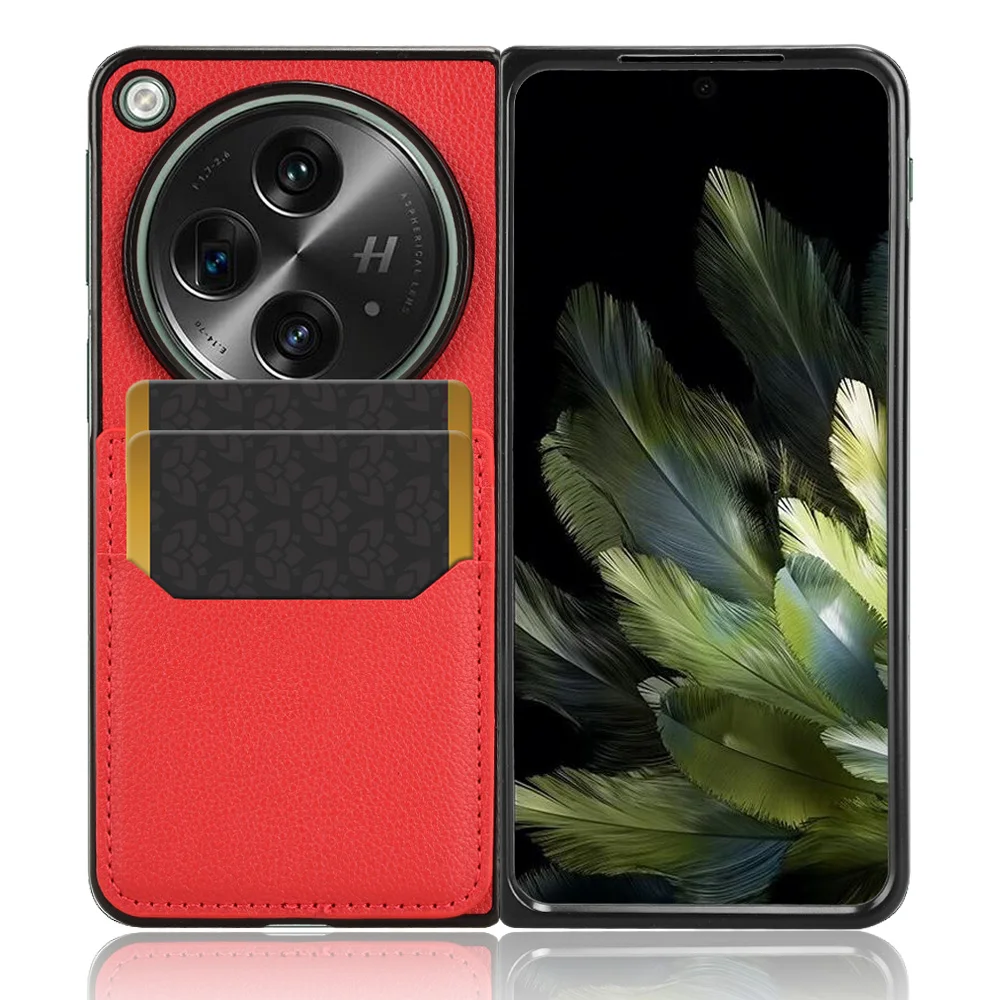 Per Oppo Find N3 Add-In Card Full Protection Flip Phone Case Per Oppo Find N3 Pu Cover Cover Posteriore Rigida Per Pc