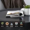 Modern Round Coffee Table for Living Room, Circle Coffee Table Faux Black Pattern Center Table for Apartment, No Need Assembly 4