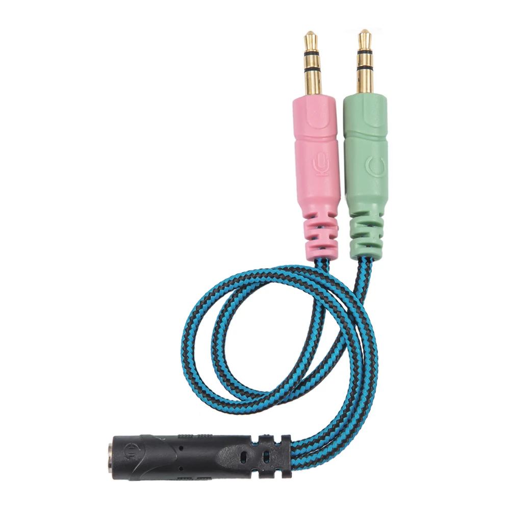 

ENVEL Headphone 3.5mm Y Splitter Mic Cable Adapter for Computer Headset 3.5mm Female to 2 Dual Male Microphone Audio Stereo