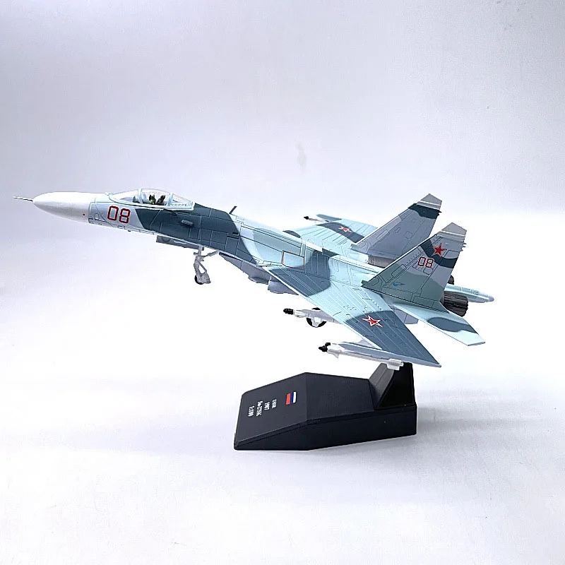 

Diecast Alloy & Plastic Model of Russian SU-27 Militarized Combat Fighter Jet 1:100 Scale Toy Gift Collection Simulation Display