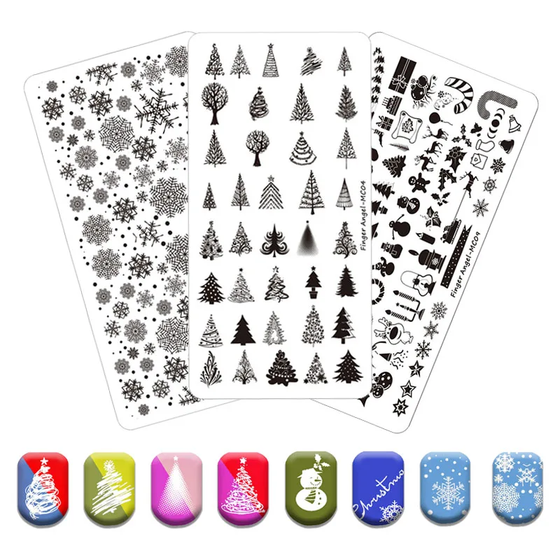 Christmas-Series-Nail-Stamping-Plate-Summer-Christmas-Tree-Snowman ...