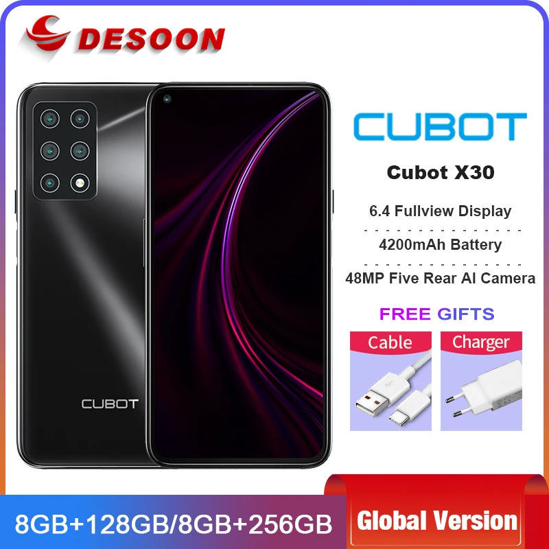 Смартфон Cubot X30 8 + 128 ГБ 4200 мАч камера 48 МП 32 NFC |