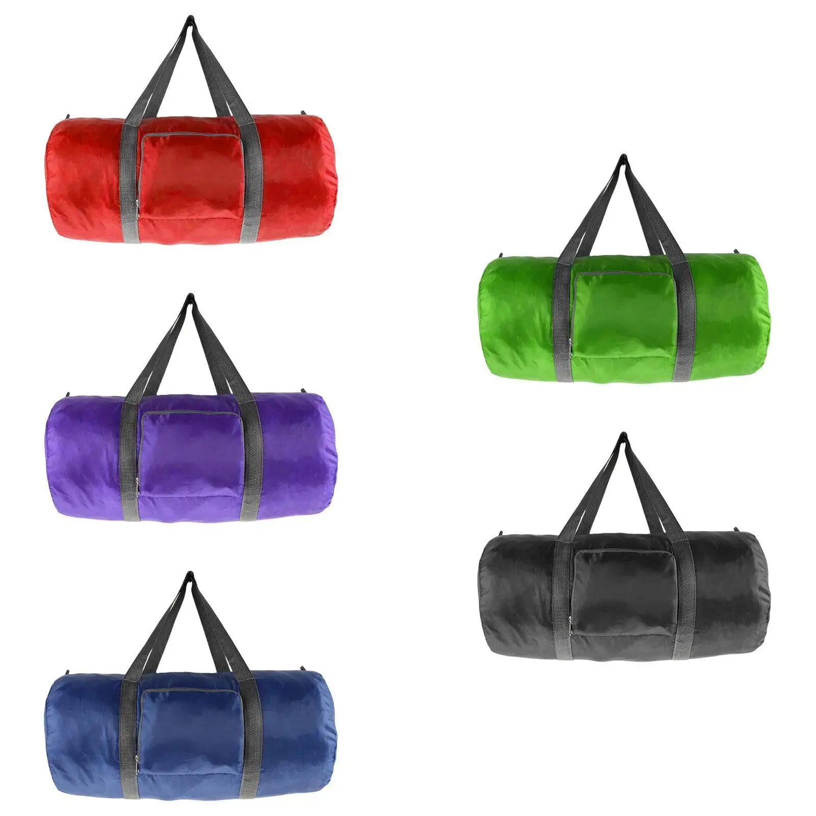 Foldable Travel Duffel Bag Tote Handbag Cylindrical Portable Overnight Weekender Bag Carry on for Outdoor Hiking Beach Sports