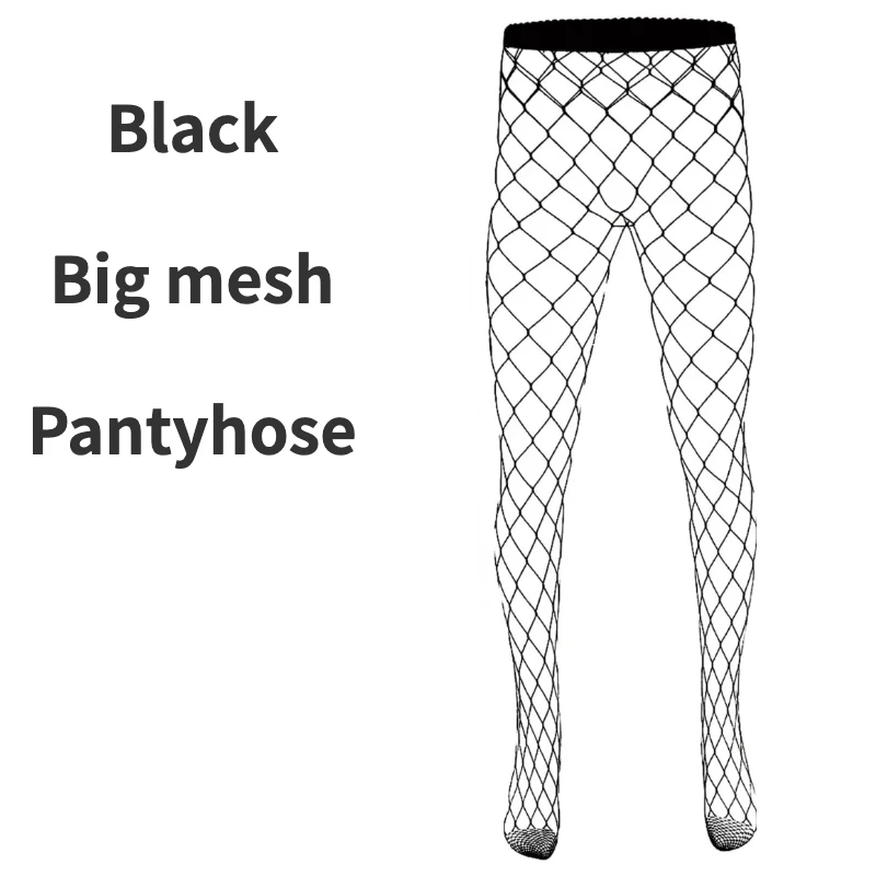 Summer Men Pantyhose Guy Fetish Breathable Long Socks Male Fashion Costume Fishnet Thigh High Stockings Plus Size Tights