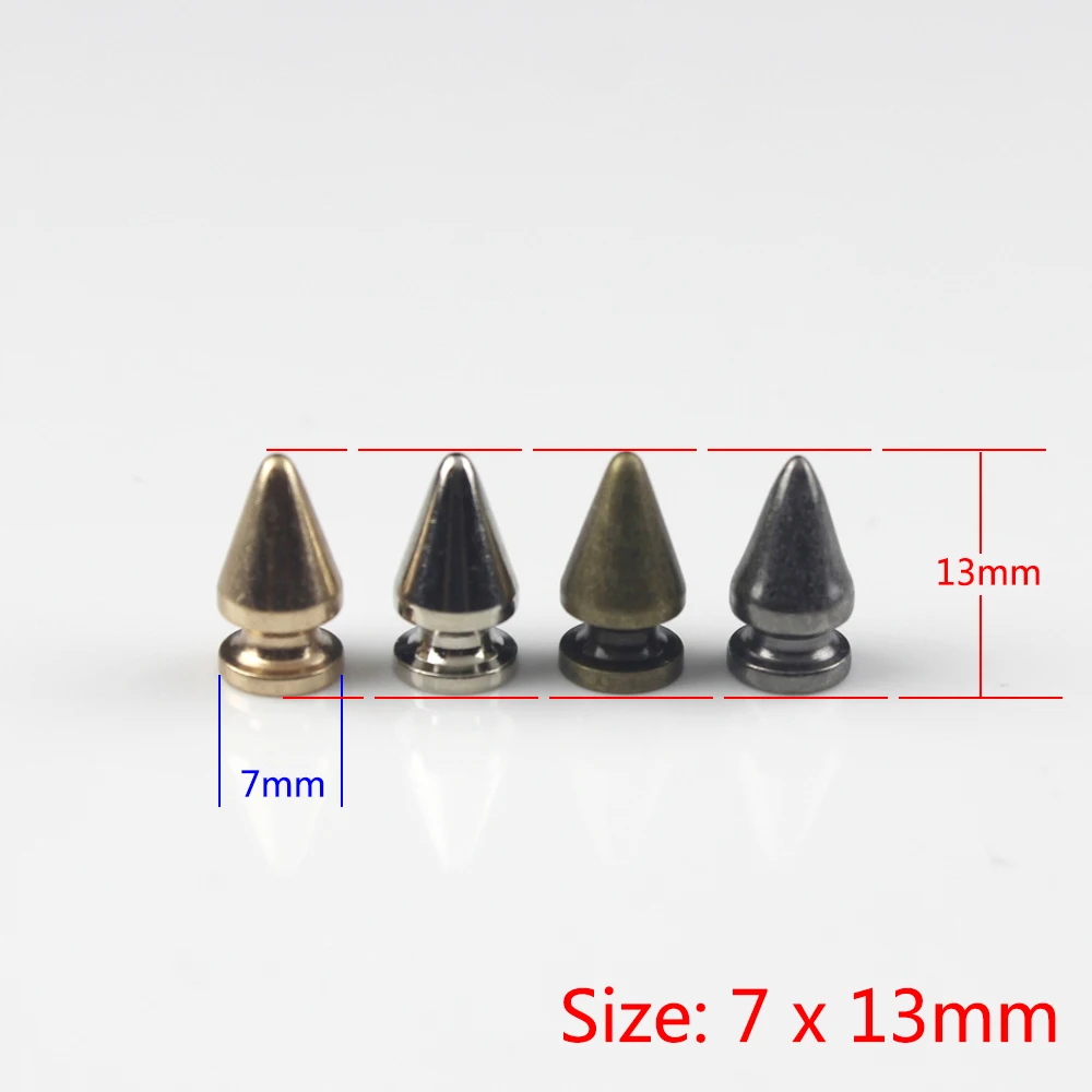 10pcs Solid Metal Screwback Cone Studs Bullet Spike Long Punk Rivets For  Leather Craft Bag Garment Clothing Shoes Diy Decor - Garment Rivets -  AliExpress