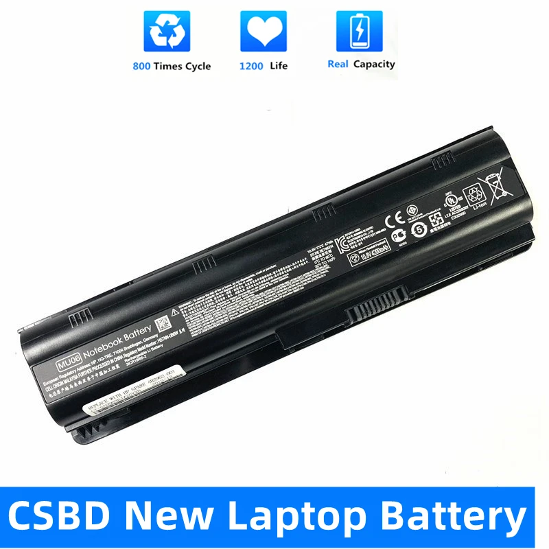 

CSBD New MU06 Laptop Battery for HP Pavilion G4 G6 G7 CQ42 CQ32 G42 CQ43 G32 DV6 DM4 G72 593562-001 HSTNN-DB0Y/UB0Y/IB0Y