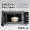 NEW Compact Countertop Microwave Oven 1.1 Cu. Ft. 1100-Watt with LED Lighting, Child Lock, Easy Clean Grey Interior, Black 5
