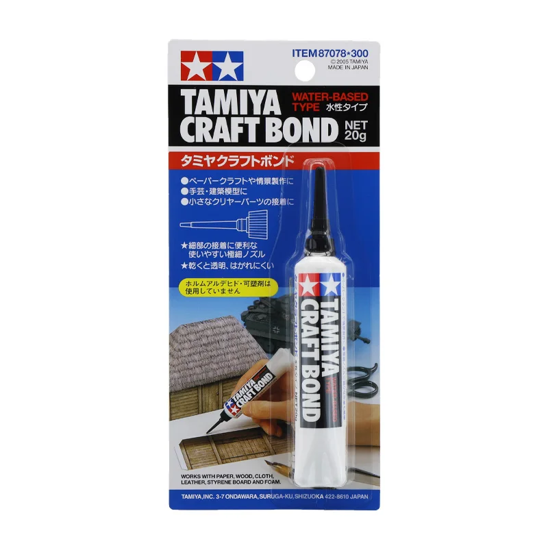 Tamiya-cola Adesiva Diorama Transparente à Base de Água Bond Artesanal Material de Acabamento Modelo Ferramentas Artesanais Hobby 20g 87078