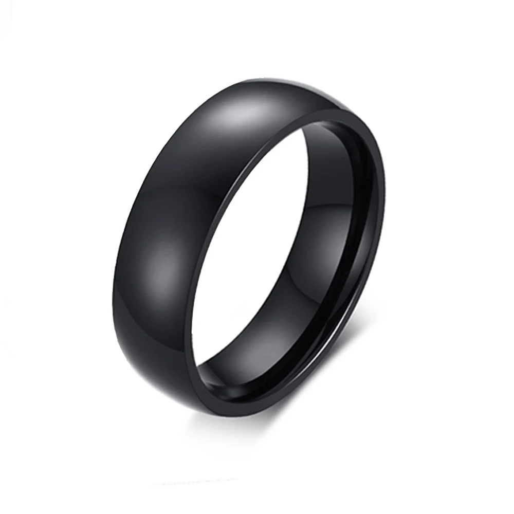 Elegant Unisex Multicolor Stainless Steel Ring - 6mm Classic Design