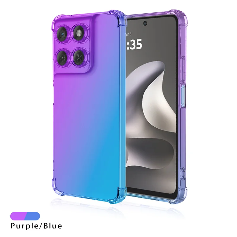 Gradient Shockproof TPU Protective Phone Case - Airbag Design, Durable Back Cover
