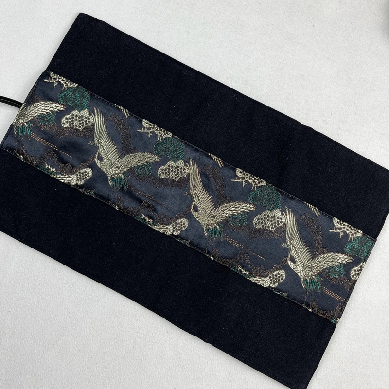 레트로 클라우드 크레인 브로케이드 컬러 블로킹 롤러 블라인드 롤링 펜 가방 펜 가방 대용량 문구 가방 휴대용 수납 가방