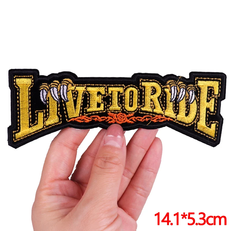 Motorrad-Biker-Patch zum Aufbügeln, bestickte Aufnäher für Kleidung, thermoadhäsive Aufnäher auf Kleidung, Hippie/Punk, zum Aufnähen, Bügeln – Detail 10