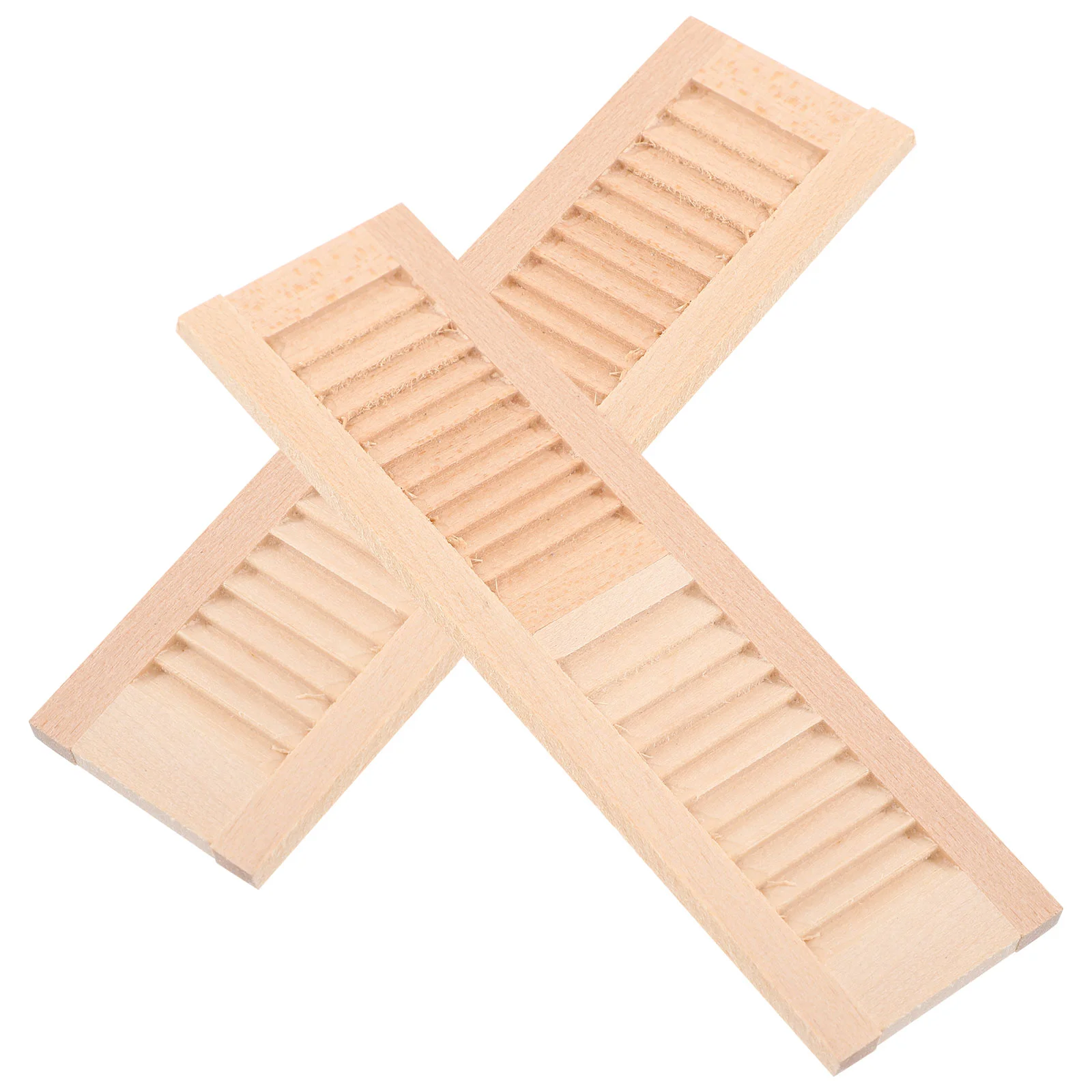 

2 Pcs DIY Shutters Miniature Furniture Window House Desktop Model Decoration Tiny Ornaments Wood Home