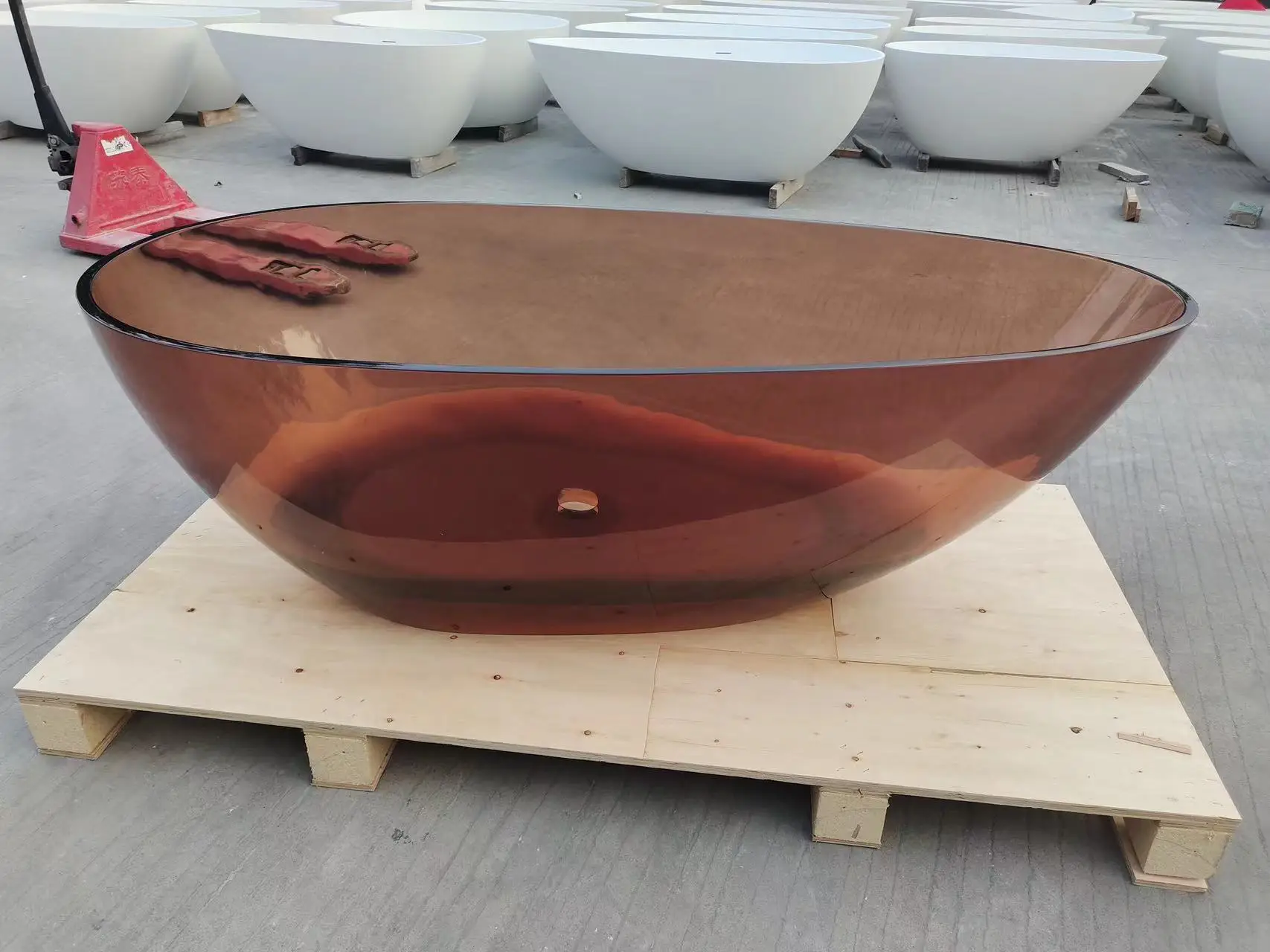 1500x780x540mm New Design Resin Freestanding Bathtub Online Celebrity Colored Transparent Muti-Sized Tub RS1005-AB