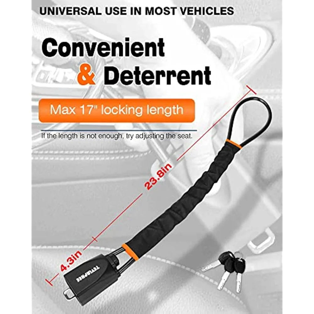 Steering Wheel Lock Seat Belt Lock Universal Anti Theft Car Device Car Theft Prevention 3 Keys steering wheel lock