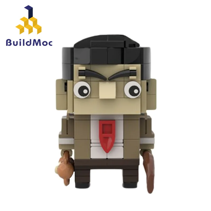 

MOC TV Characters Brickheadz Mr.Beaned Building Blocks Set Assemble Funny Figures Bricks Collection Children Toys Birthday Gift