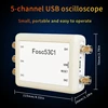 Fosc53C1 1M USB Oscilloscope 5-Channel Synchronous Input Laboratory Electrical Repair Automotive Handheld Oscilloscope 5